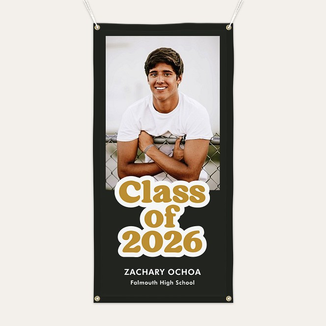 Rounded Letters Graduation Photo Banner  Custom Banners