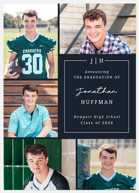 Simple Monogram Graduation Cards