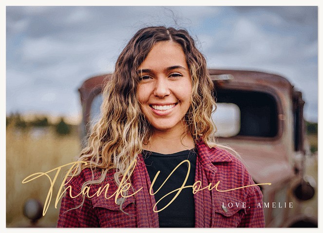 Golden Script Thank You Cards 