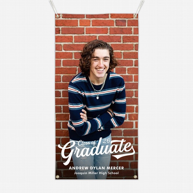 Vintage Varsity Graduation Photo Banner  Graduation Banners