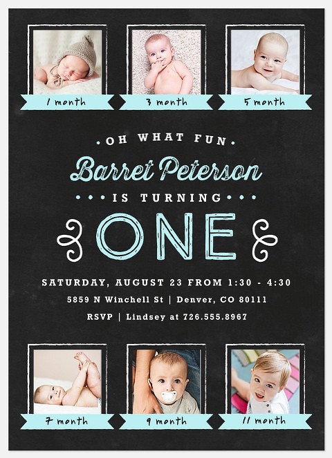 Growing Boy Kids' Birthday Invitations
