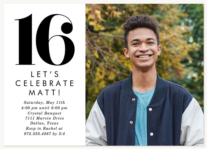 Clean Sixteen Teen Birthday Invitations