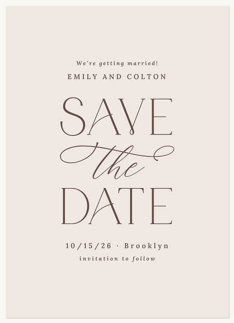 Elegant Type Save the Date Cards