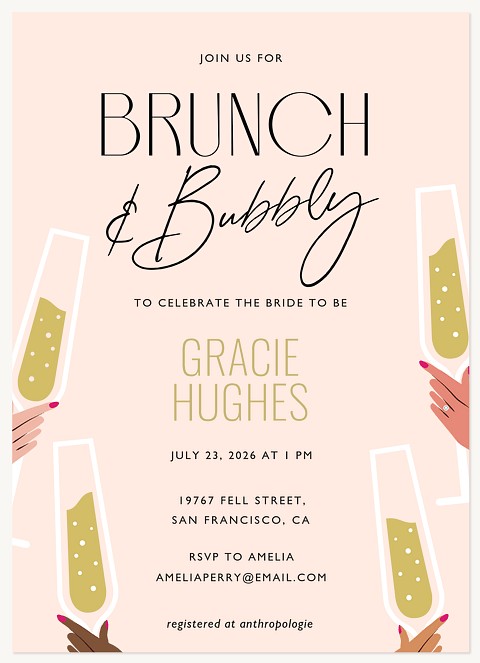 Brunch & Bubbly Bridal Shower Invitations