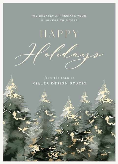 Gold Dusting Business Holiday Cards