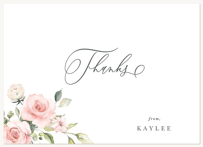 Watercolor Roses Thank You Cards 