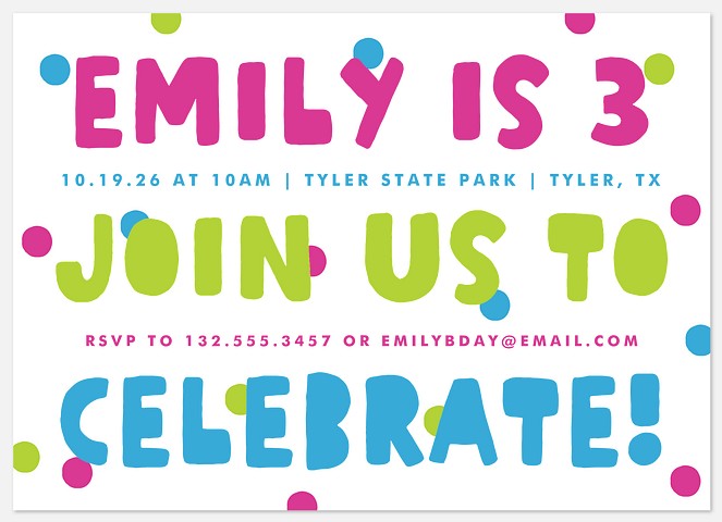 Vibrant Fun Kids' Birthday Invitations