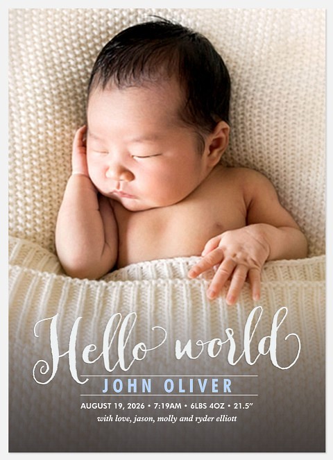 World Class Baby Birth Announcements