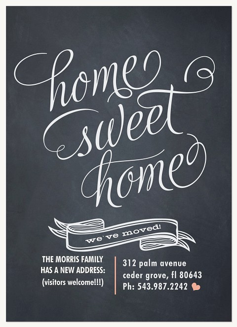 Chalkboard Charm Moving Announcements