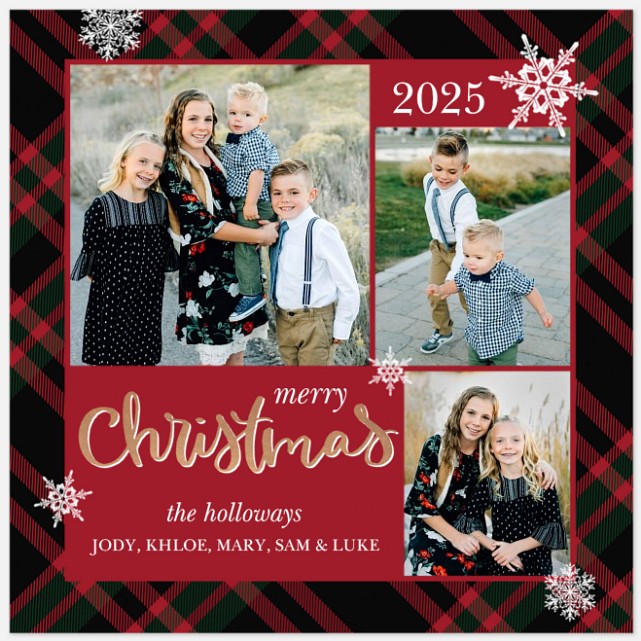 Classic Grid Holiday Photo Cards