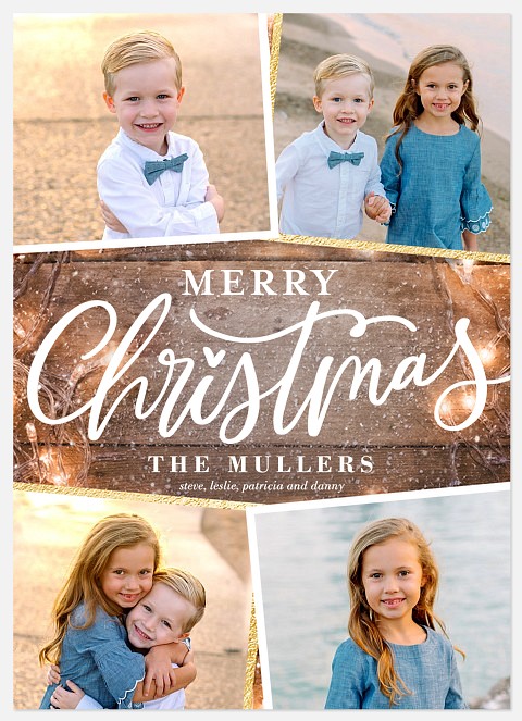 Cozy String Lights Holiday Photo Cards