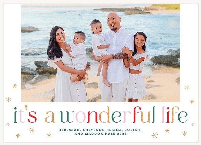 Wonderful Bright Personalized Holiday Cards