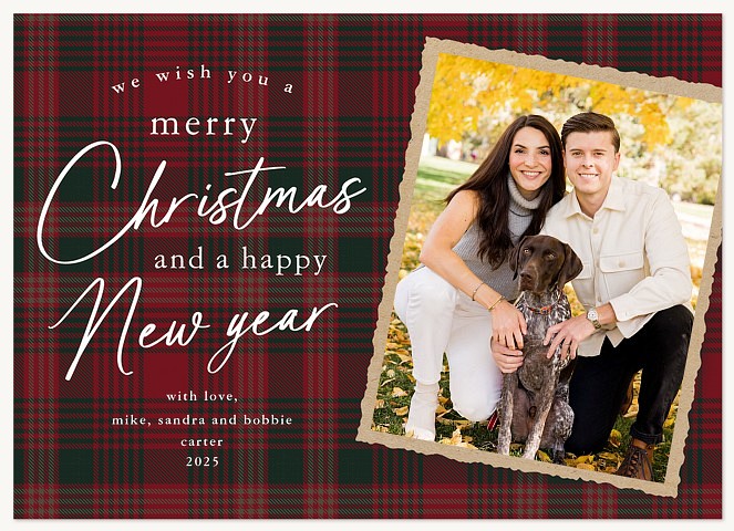 Country Plaid Personalized Holiday Cards
