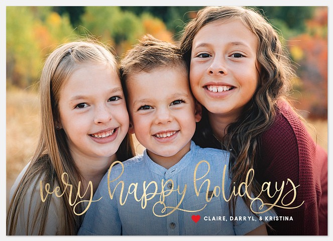 Golden Whimsy Holiday Photo Cards