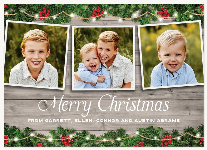 Rustic and Festive Personalized Holiday Cards