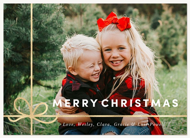 Corner Wrapping Personalized Holiday Cards