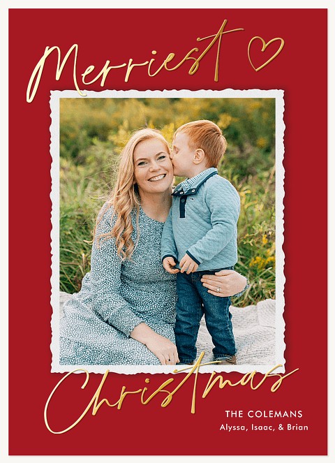 Modern Heart Personalized Holiday Cards