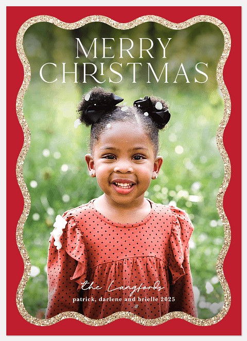 Glitter Wave Holiday Photo Cards