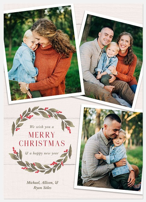 Scrapbook Wreath Holiday Photo Cards