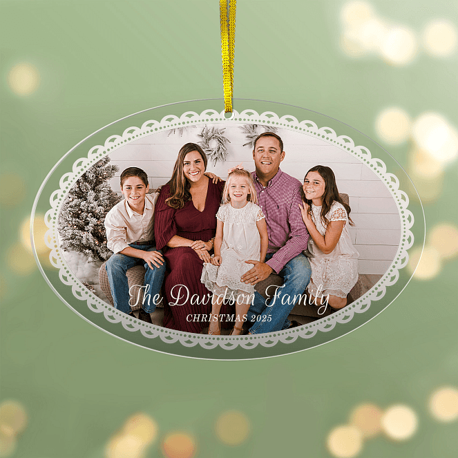 Scallop Lace Personalized Ornaments