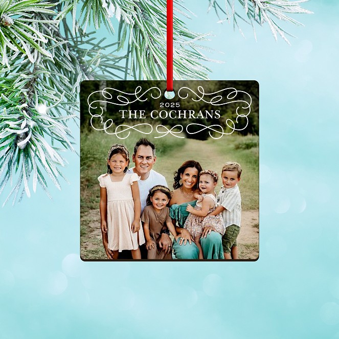 Doodle Ribbon Custom Ornaments