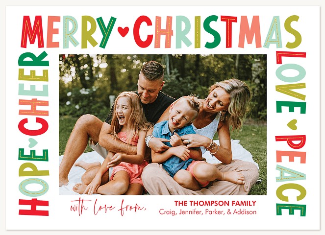 Colorful Greeting Personalized Holiday Cards