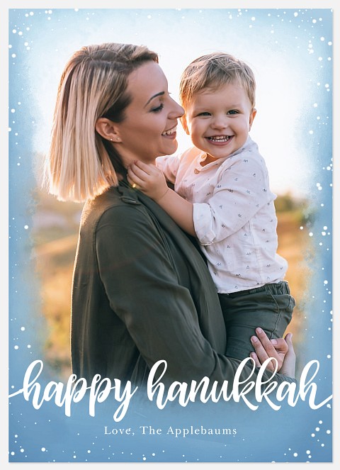 Winter Confetti Hanukkah Photo Cards