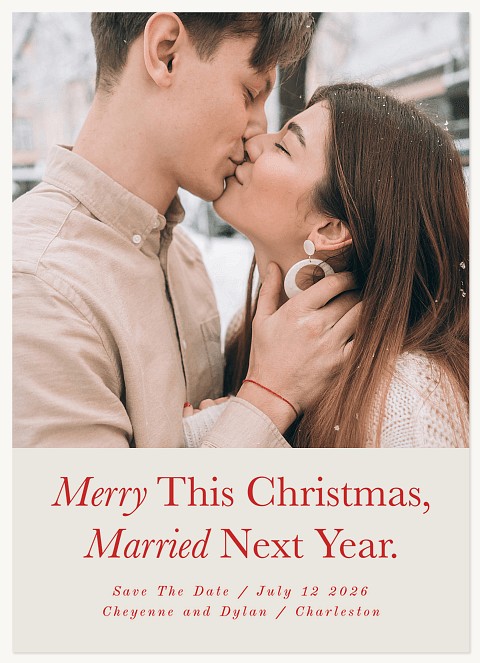 Merry to Married Personalized Holiday Cards