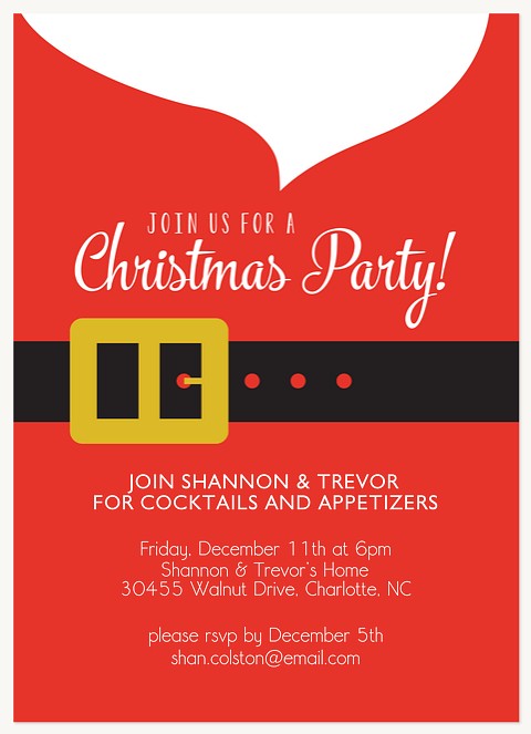 Modern Claus Holiday Party Invitations