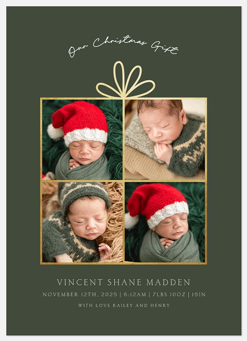 Golden Gift Holiday Photo Cards