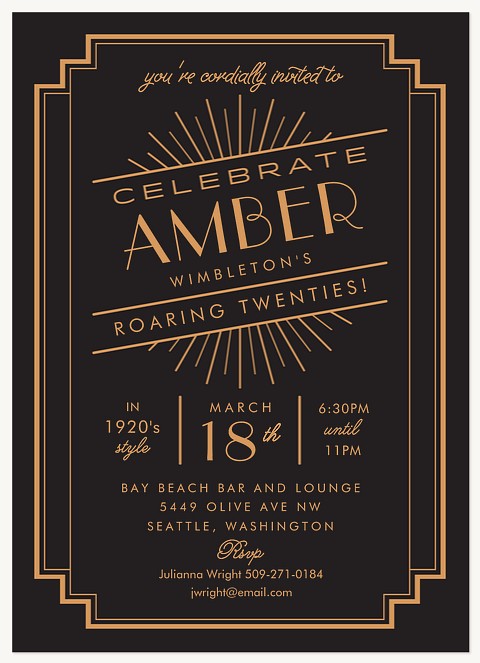 Deco Celebration Adult Birthday Party Invitations