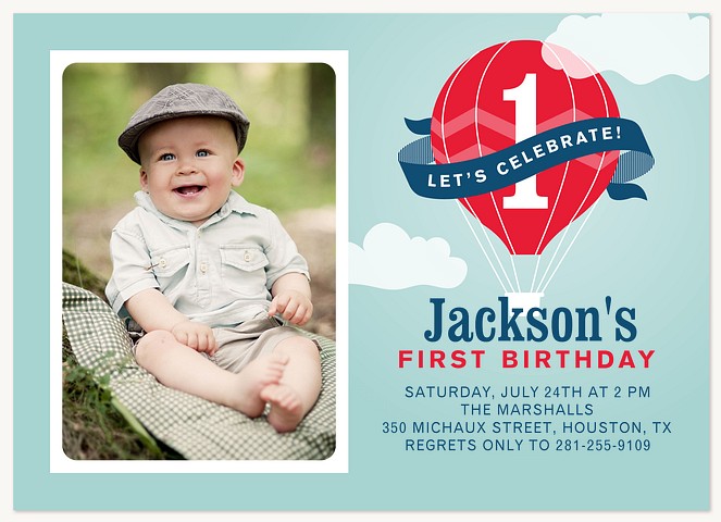 Sky High First Birthday Invitations