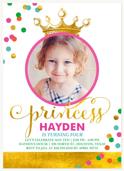 Royal Highness Girl Birthday Party Invitations