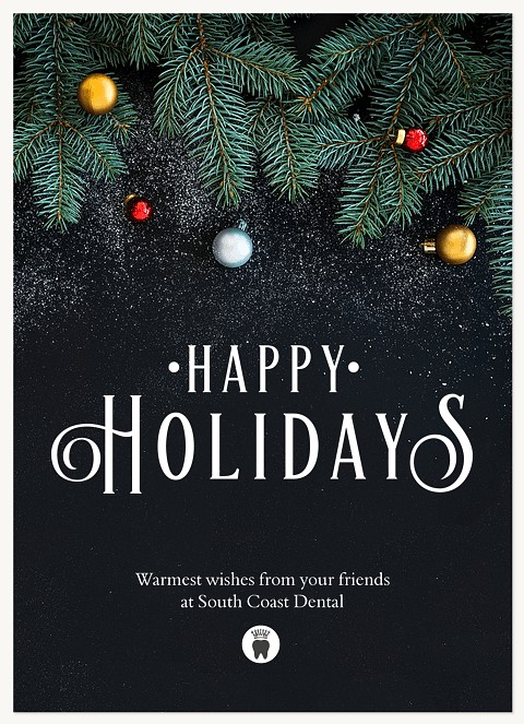 Wintry Evergreen Business Holiday Cards