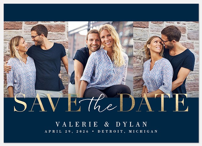 Classic Date Save the Date Photo Cards