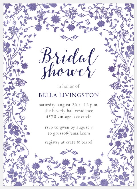 Floral Vines Bridal Shower Invitations