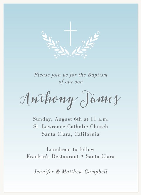 Blessed Laurels Baptisms & Christening Invitations