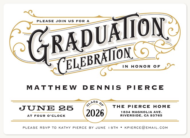 Dapper Celebration Graduation Party Invitations