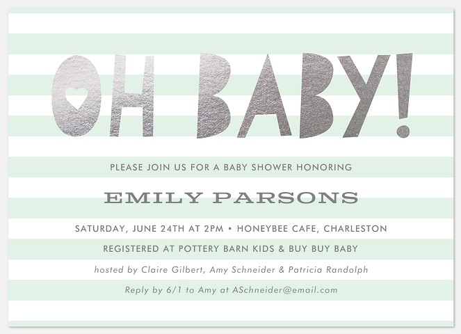 Shimmery Statement Baby Shower Invitations