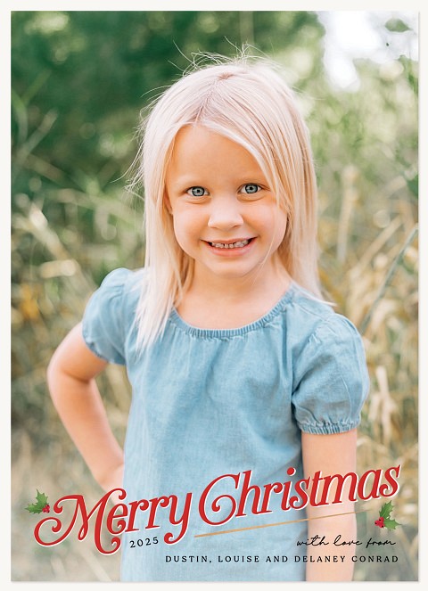 Sideways Greeting Personalized Holiday Cards