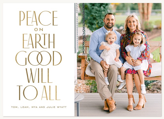 Shining Peace  Personalized Holiday Cards