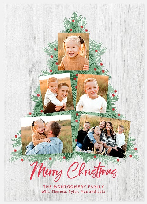 Tree Collage Holiday Photo Cards