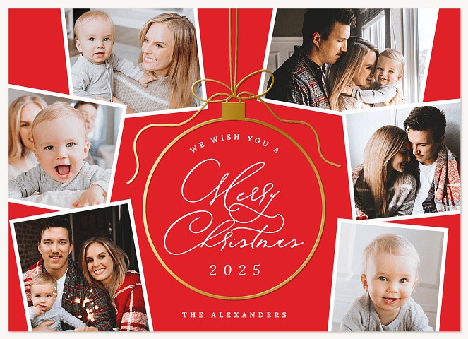 Gilded Ornament Personalized Holiday Cards