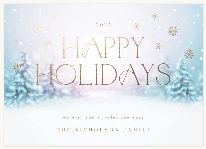 Frosted Pines Personalized Holiday Cards