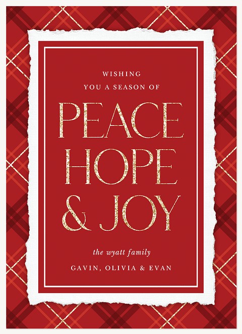 Plaid Parchment Personalized Holiday Cards