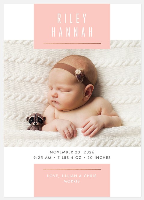 Baby Blush Baby Birth Announcements