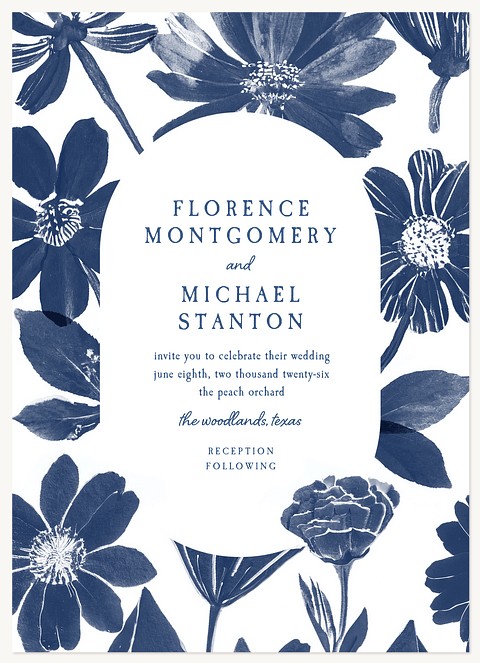 Blue Print Wedding Invitations