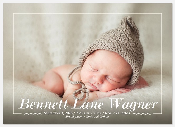 Bold Name Baby Birth Announcements