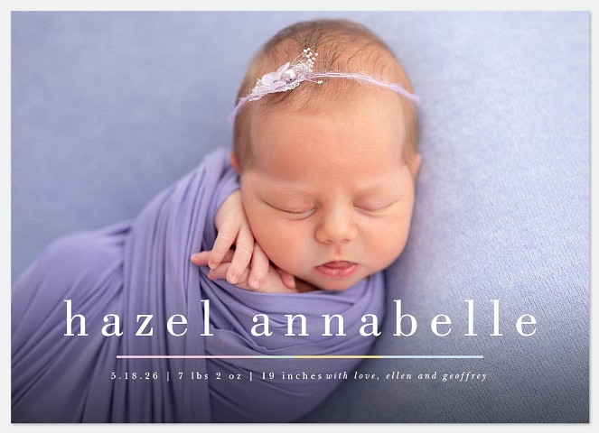 Modern Rainbow Baby Birth Announcements