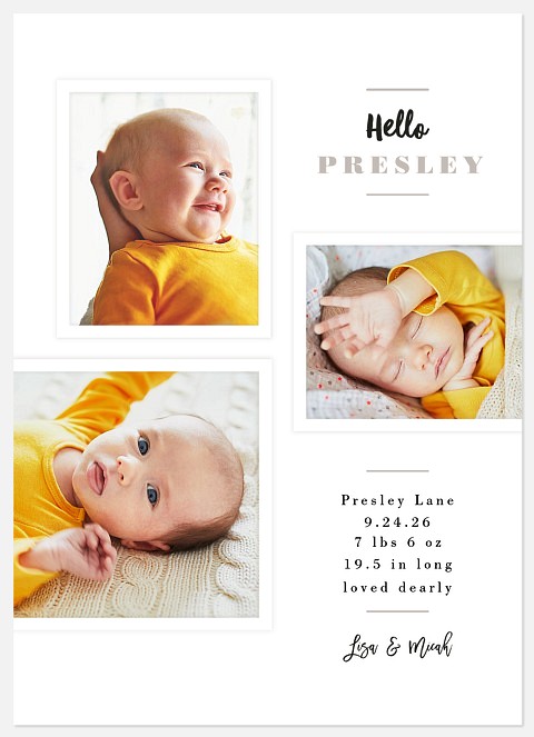 Minimalist Charm Baby Birth Announcements
